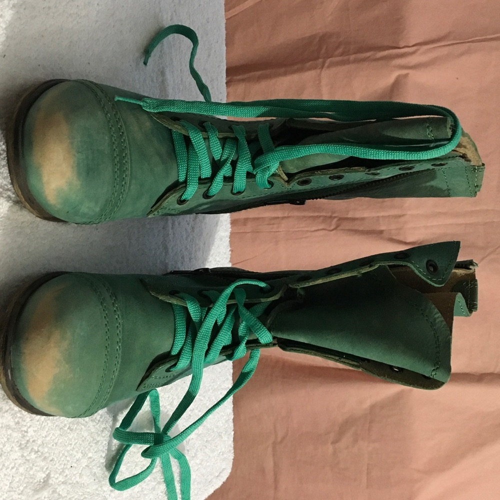 Steve Madden Green Combat Boots